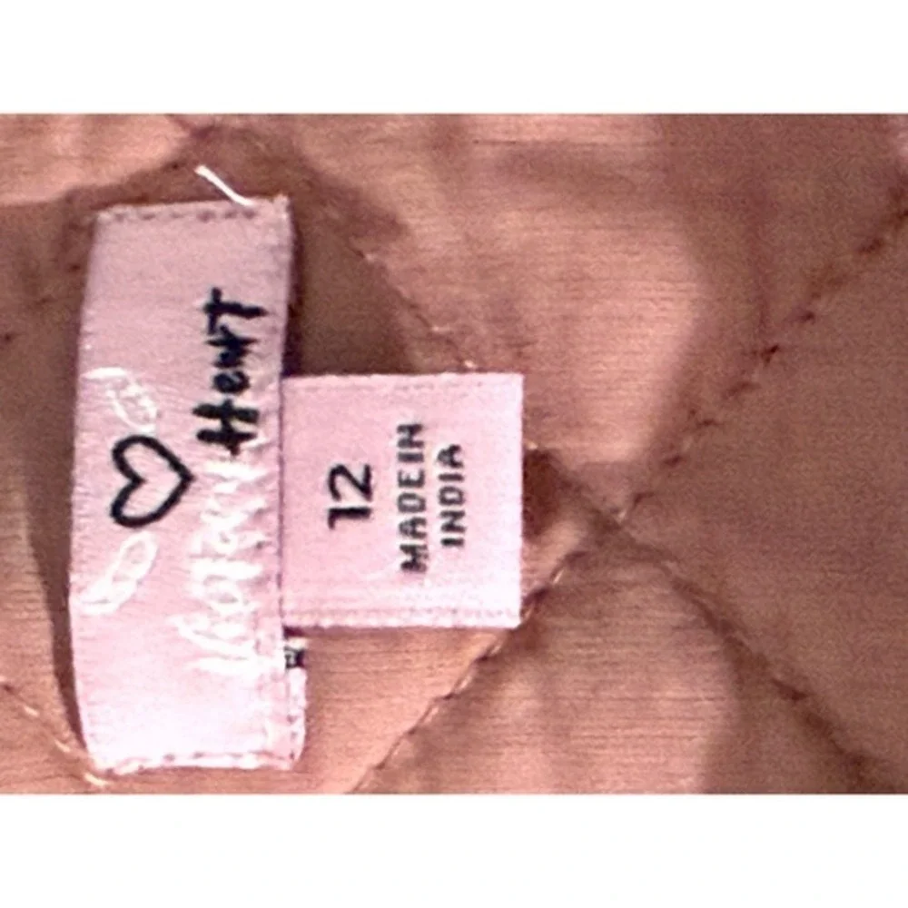 Quilted Heart Pocket‎ Gauze Jacket Dusty Rose Pink Button Down Size 12 girls